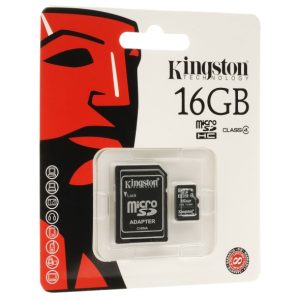 KINSDC4/16GB SD MICRO+ADAPT CL4